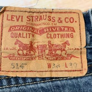 Levi’s 514 38x30 slim straight distressed men’s jeans destroyed hem 1404